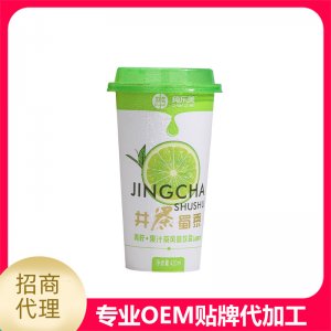 果汁茶风味饮品420ml杯装青柠贴牌OEM/ODM