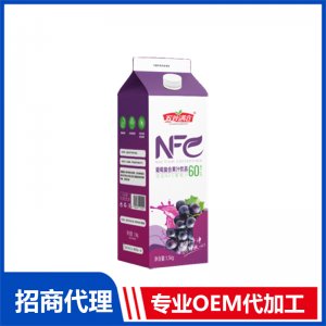 假屋顶盒系列1500克NFC葡萄复合果汁饮品OEM代加工 果汁贴牌定制源头厂家