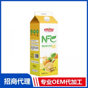 假屋顶盒系列1500克NFC橙复合果汁饮品OEM代加工 果汁贴牌定制源头厂家
