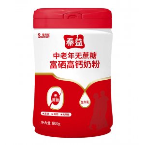 秦益中老年无蔗糖富硒高钙奶粉 800克OEM/ODM贴牌代加工批发定制源头厂家