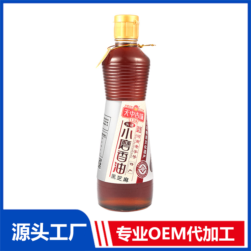 小磨黑芝麻油500ml现货批发一件代发 小磨香油芝麻油调和油支持定制OEM代工